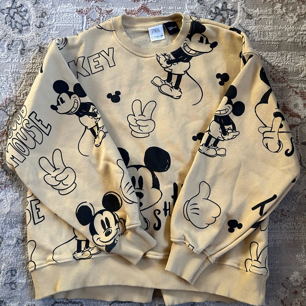 Zara Kids Mickey Mouse Beige Sweater